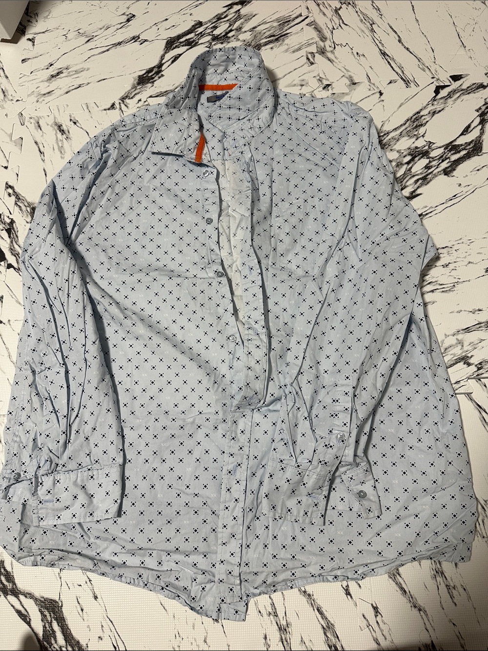 Mexx Light Blue Patterned Casual Button-Down Shirt